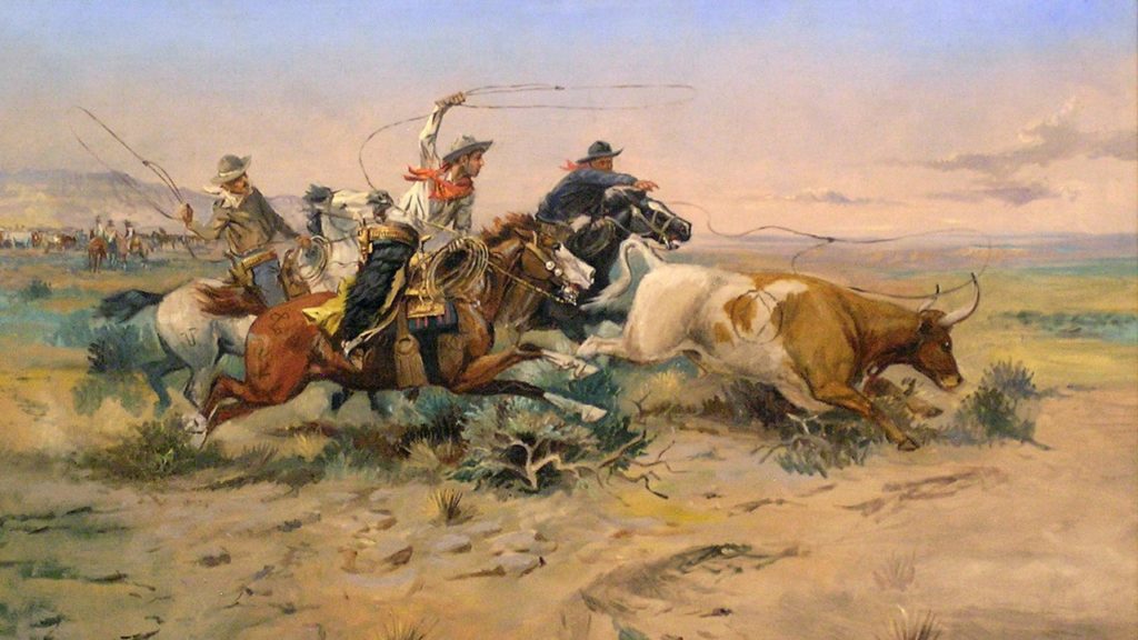 CM Russell's painting of cowboys